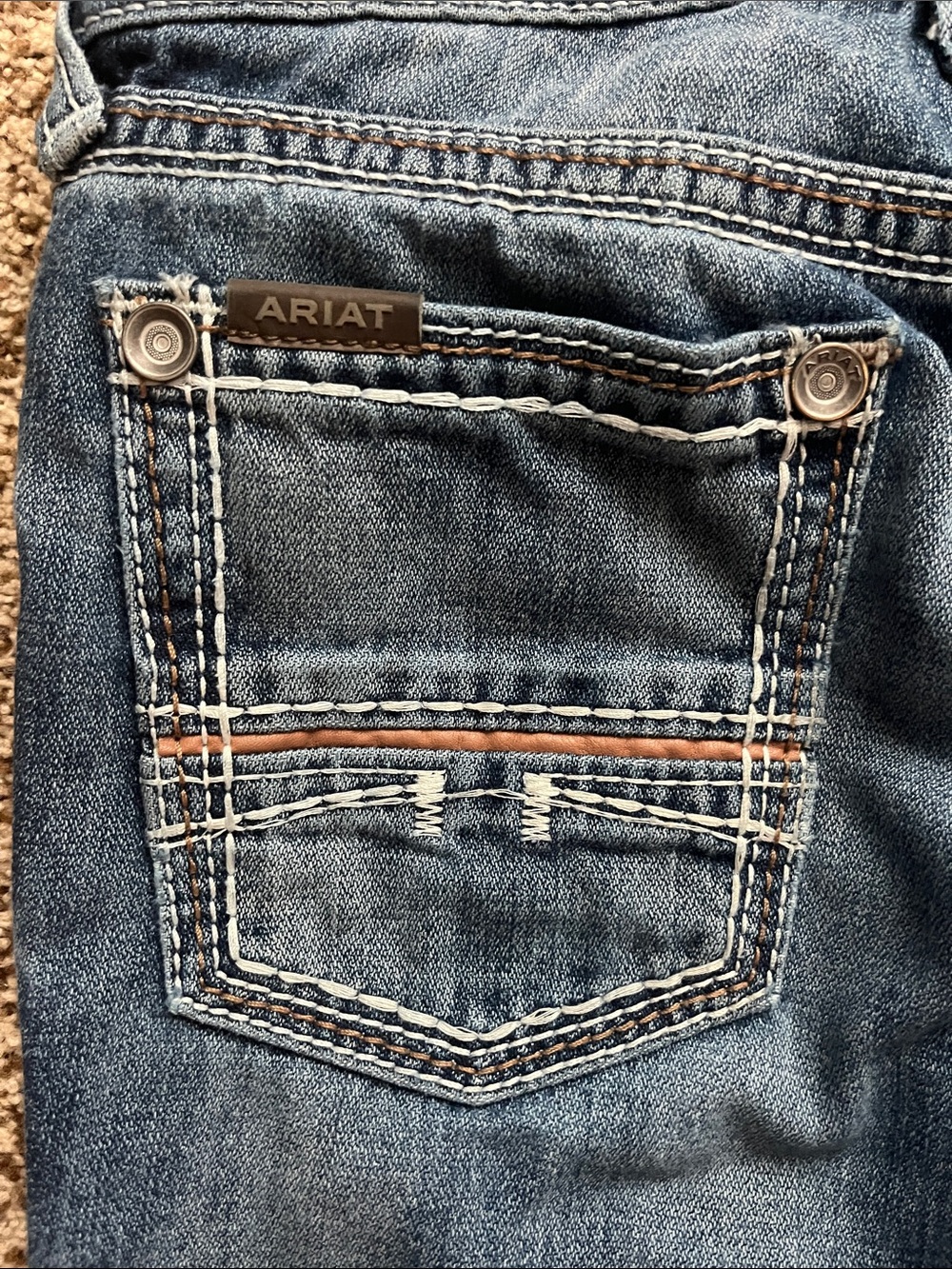 Ariat Boys B4 Relaxed Bootcut Medium Blue Denim Jeans SZ 12